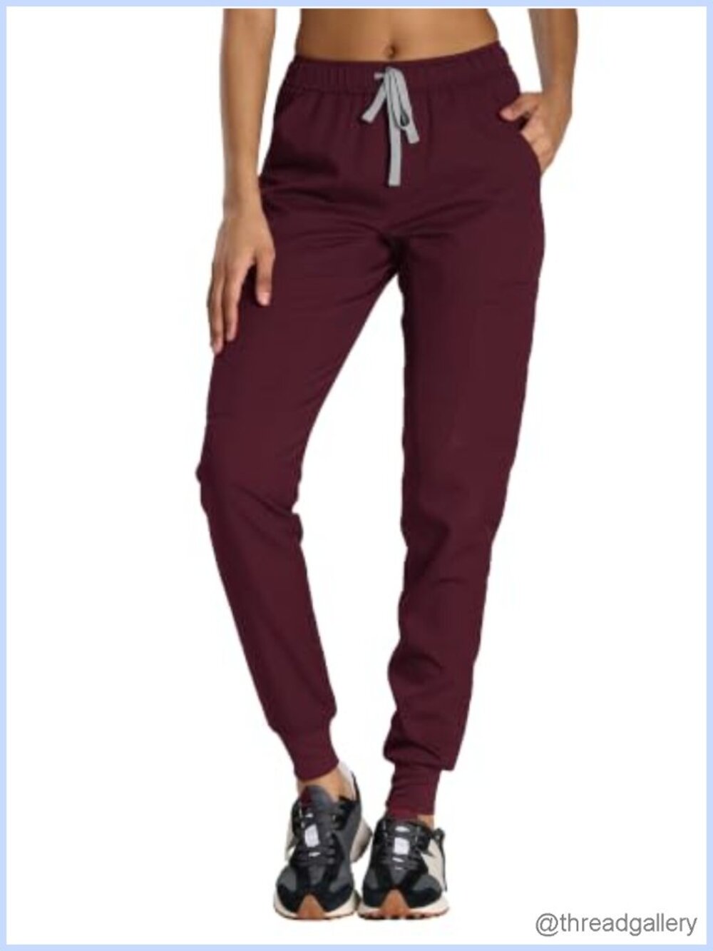 Women's Jogger Scrub Pants Slim Fit Drawstring Medical Uniform
